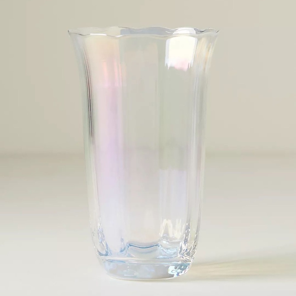 (2) Anthropologie Fleur Pearl Tumbler Glasses Set of 2